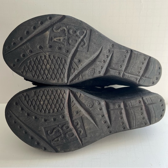 A.S. 98 Nelson Black Suede Leather Platform Wedge Sandals Shoes - 39 / 8.5 - Picture 6 of 6